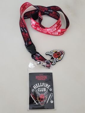 Stranger Things Hellfire Club Lanyard - Black & Red